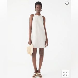 J Crew Maxine high neck shift dress in linen